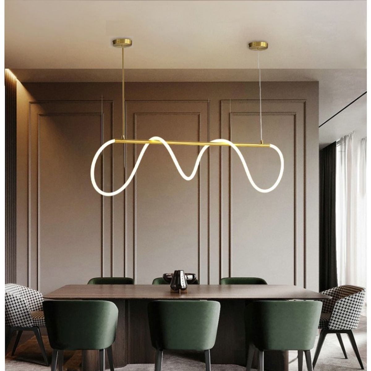 GENERICO - Lampara Techo Arte Moderno Dorado Incluye control remoto