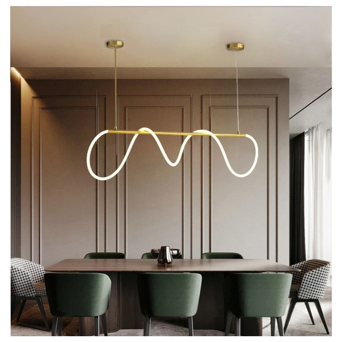 GENERICO - Lampara Techo Arte Moderno Dorado Incluye control remoto