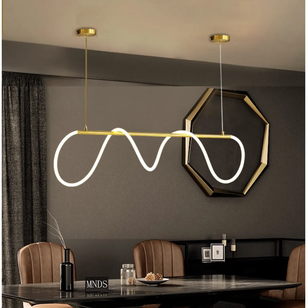 GENERICO - Lampara Techo Arte Moderno Dorado Incluye control remoto