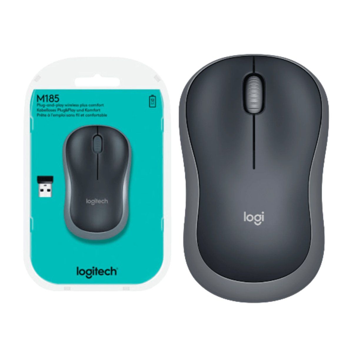 LOGITECH - Mouse Logitech M185  Gris