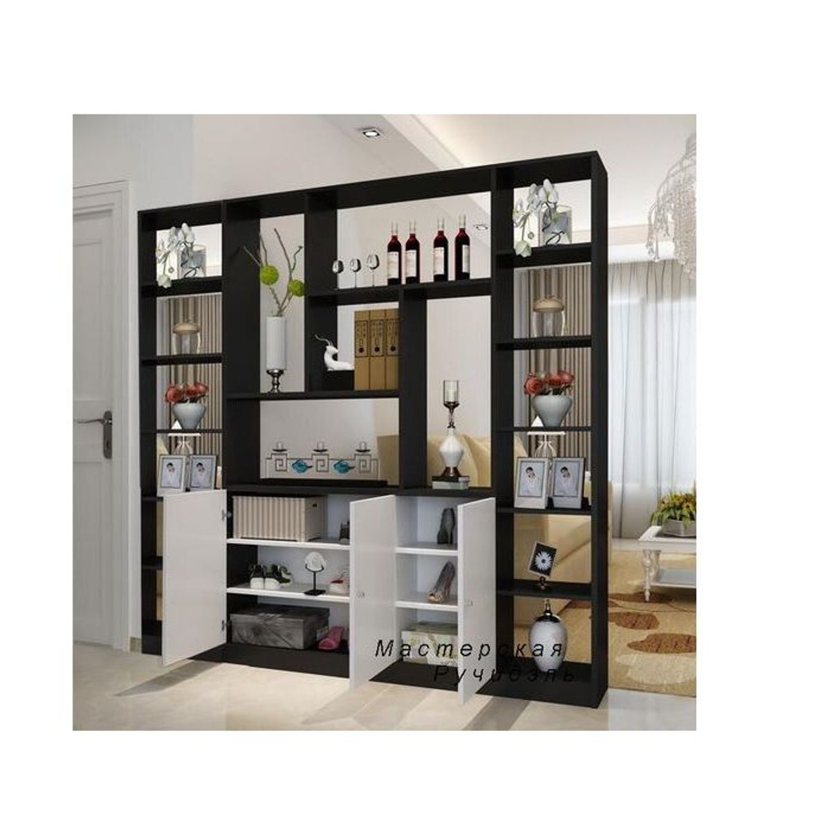 GENERICO - SEPARADOR DE AMBIENTE GASPAR - LA CASA DEL MUEBLERO - NEGRO CON BLANCO