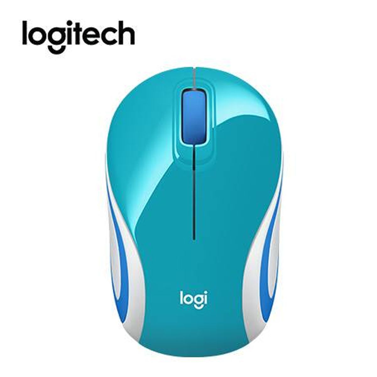 LOGITECH - Mini Mouse Logitech Inalambrico M187 Azul Claro