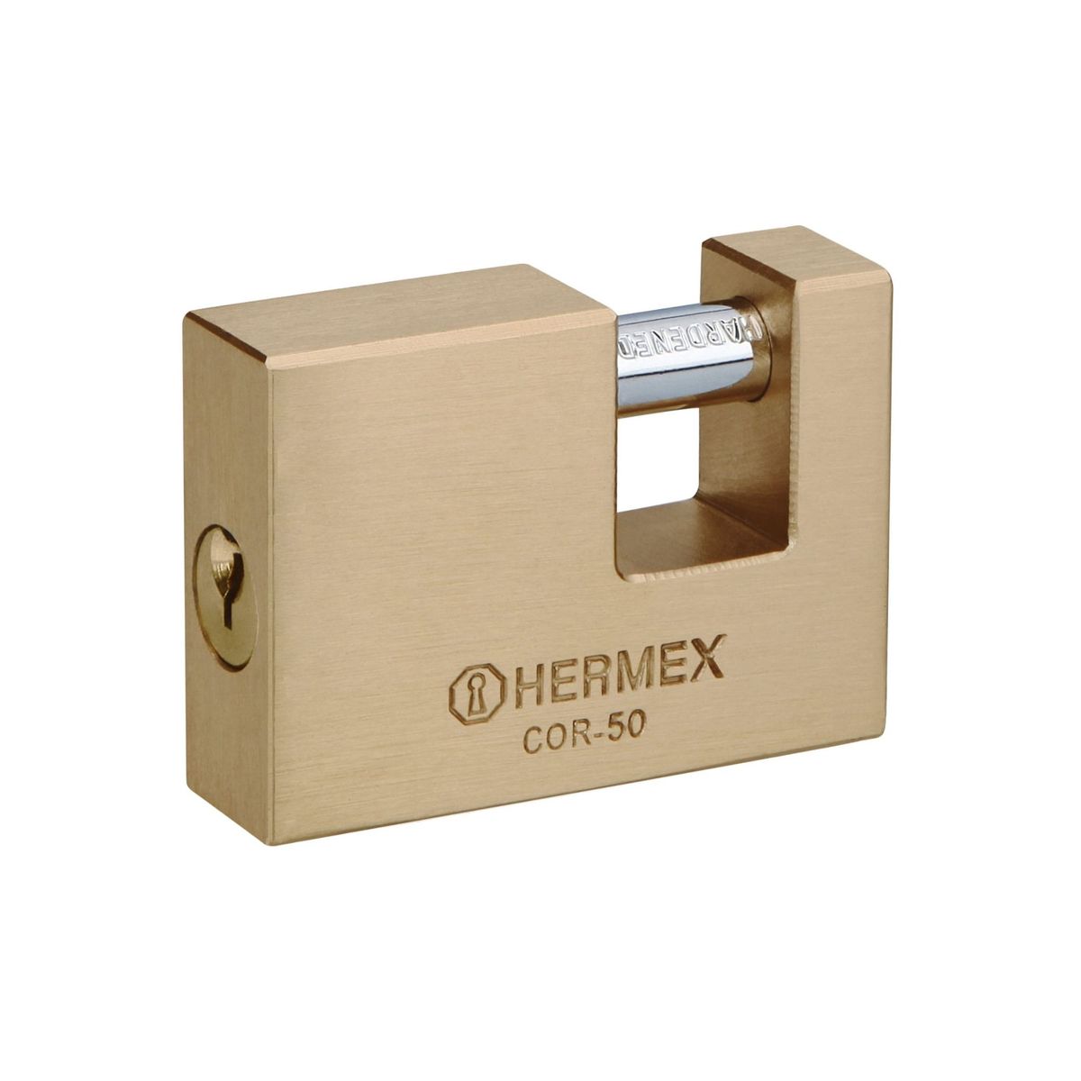 HERMEX - Candado antipalanca 50mm cuerpo de latón llave tradicional Ermex