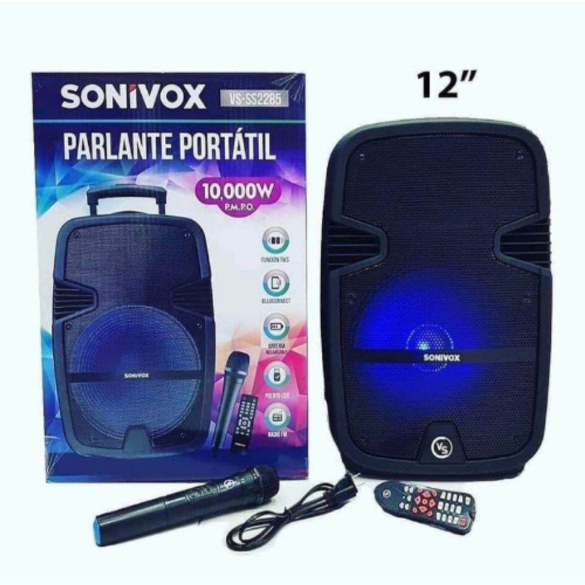 SONIVOX - parlante portatil recargable de 12 pulgadas sonivox vs-ss2285