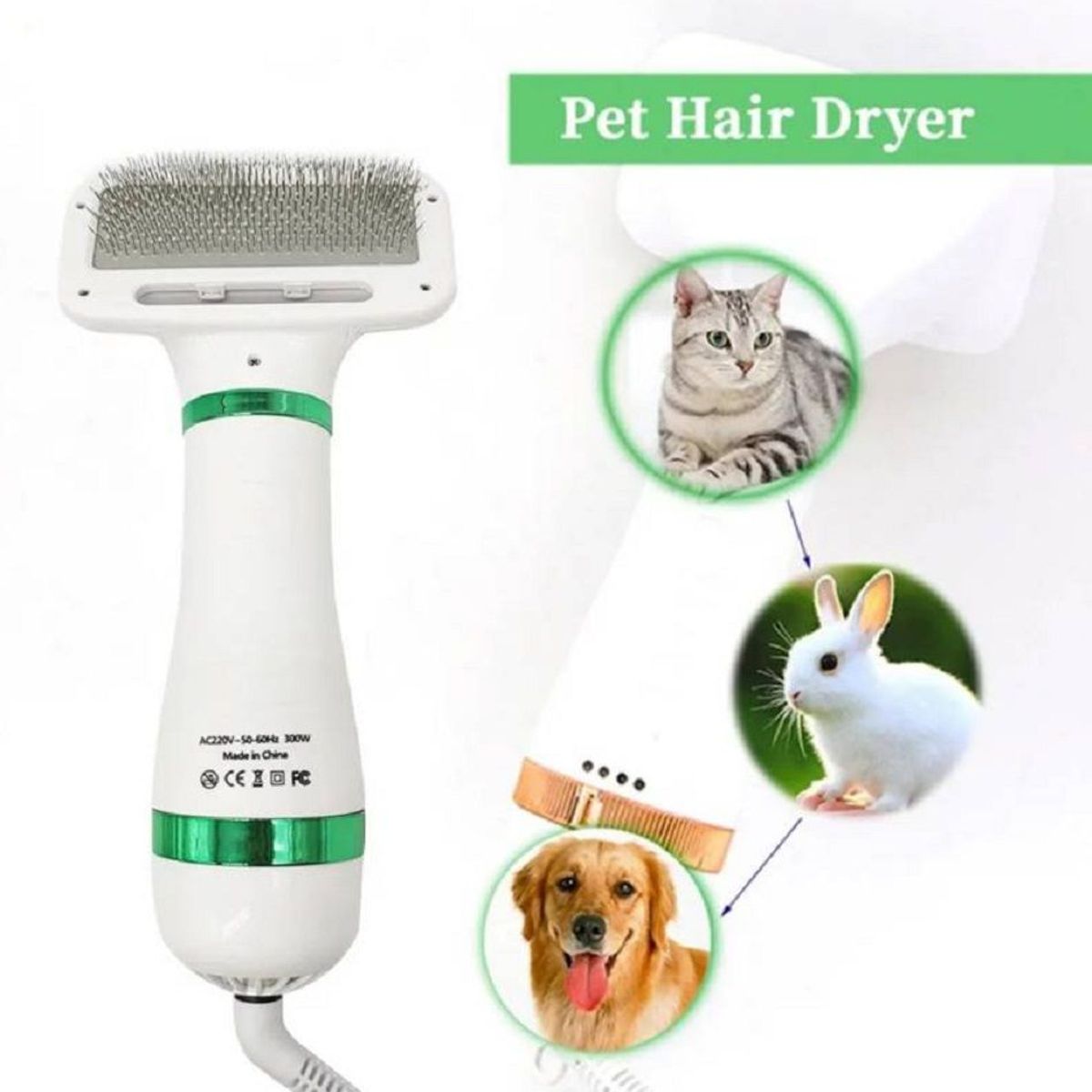 GENERICO - Secador de Pelo Portátil para Perros y Gatos 2 en 1