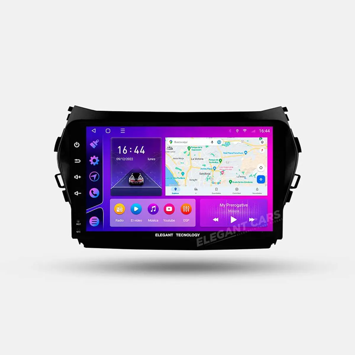 GENERICO - Autoradio Android Elegant Tecnology Hyundai Santa Fe 2013-2018 4-64Gb 4+64GB 8 Nucleos +Chip