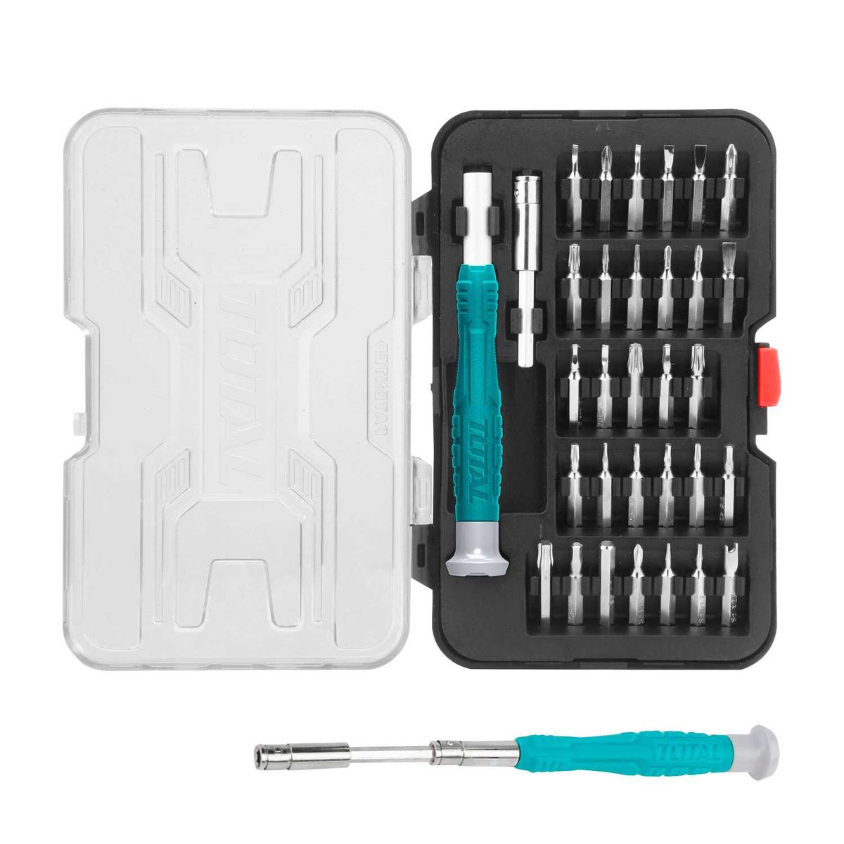 TOTAL TOOLS - JUEGO DESTORNILLADORES PRECISIÓN 32PCS TOTAL MANUAL PUNTAS