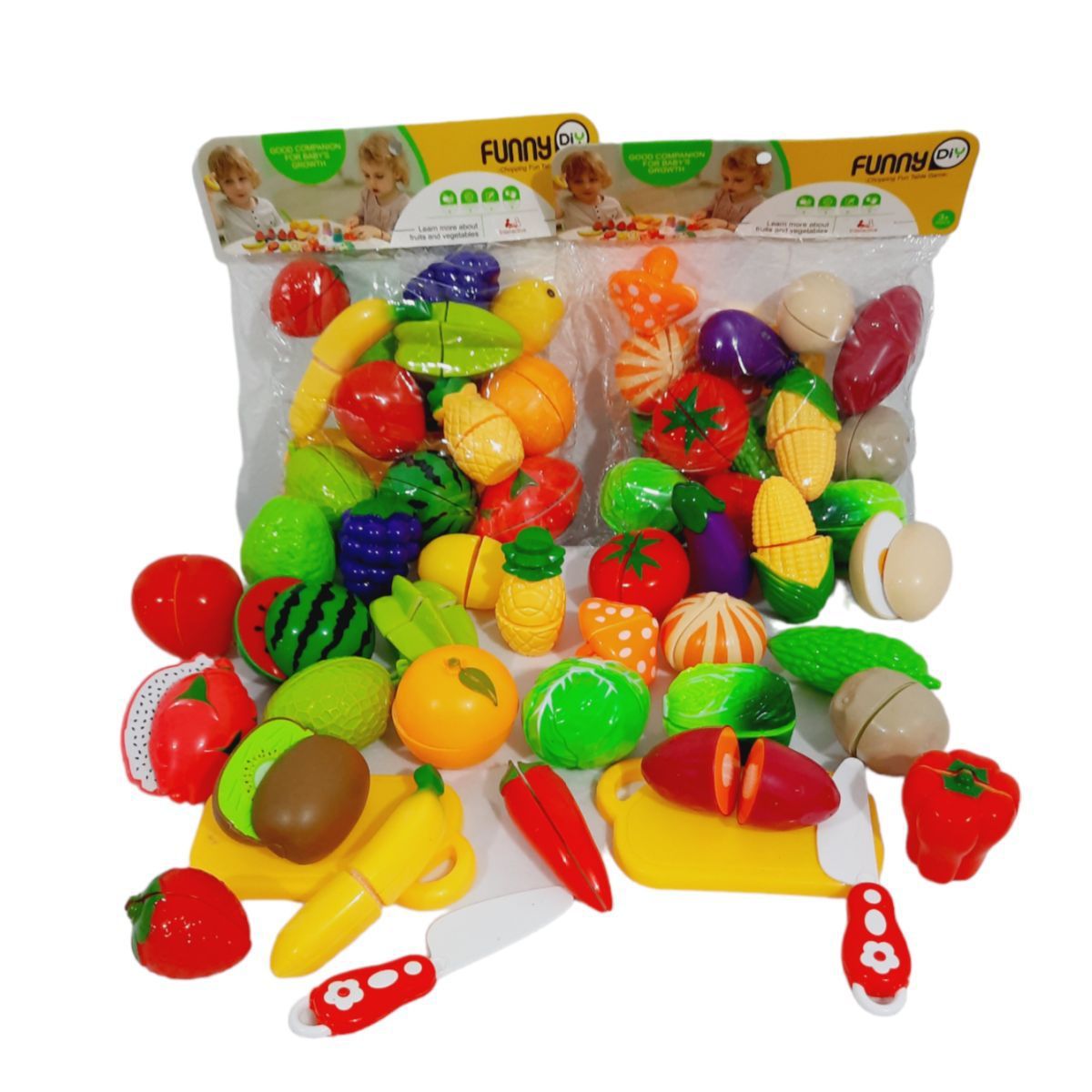 GENERICO - SET 13 FRUTAS Y 13 VERDURAS PARA CORTAR DIDACTICO PARA NIÑOS