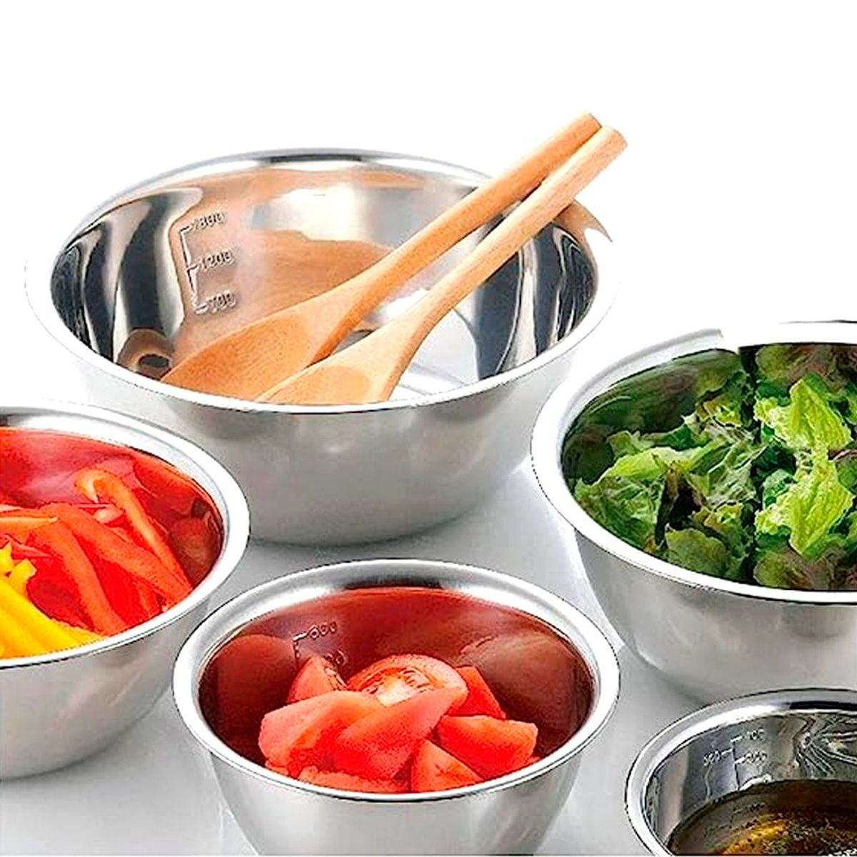 HYGGE - Juego de 5 Bowls de Acero Inoxidable Diferentes Tamaños