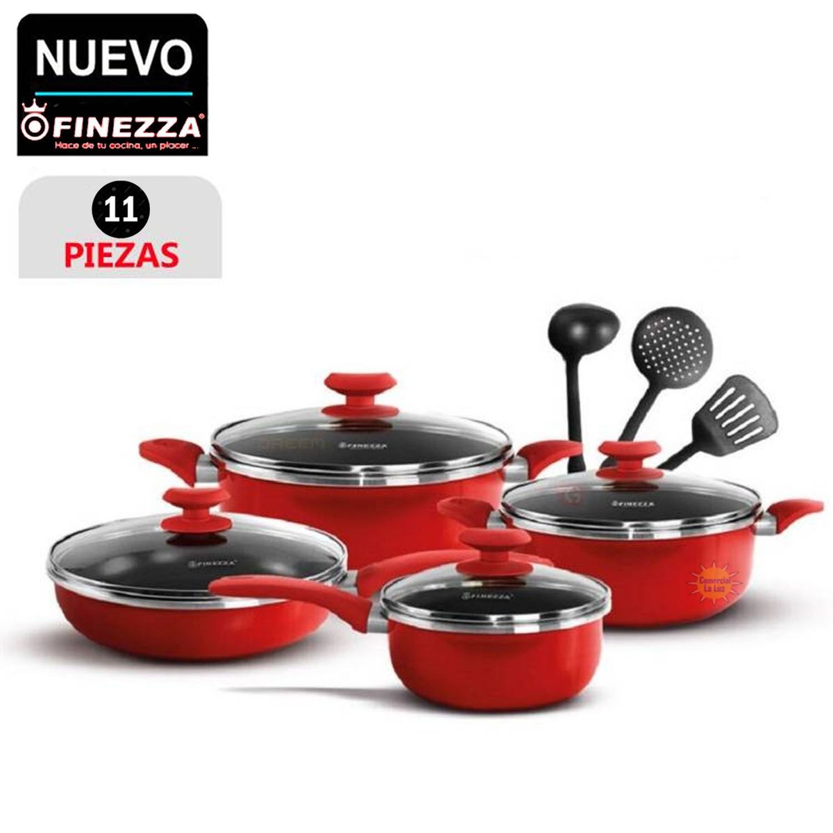 FINEZZA - Ollas Antiadherentes FZ-1625T-2 Rojo