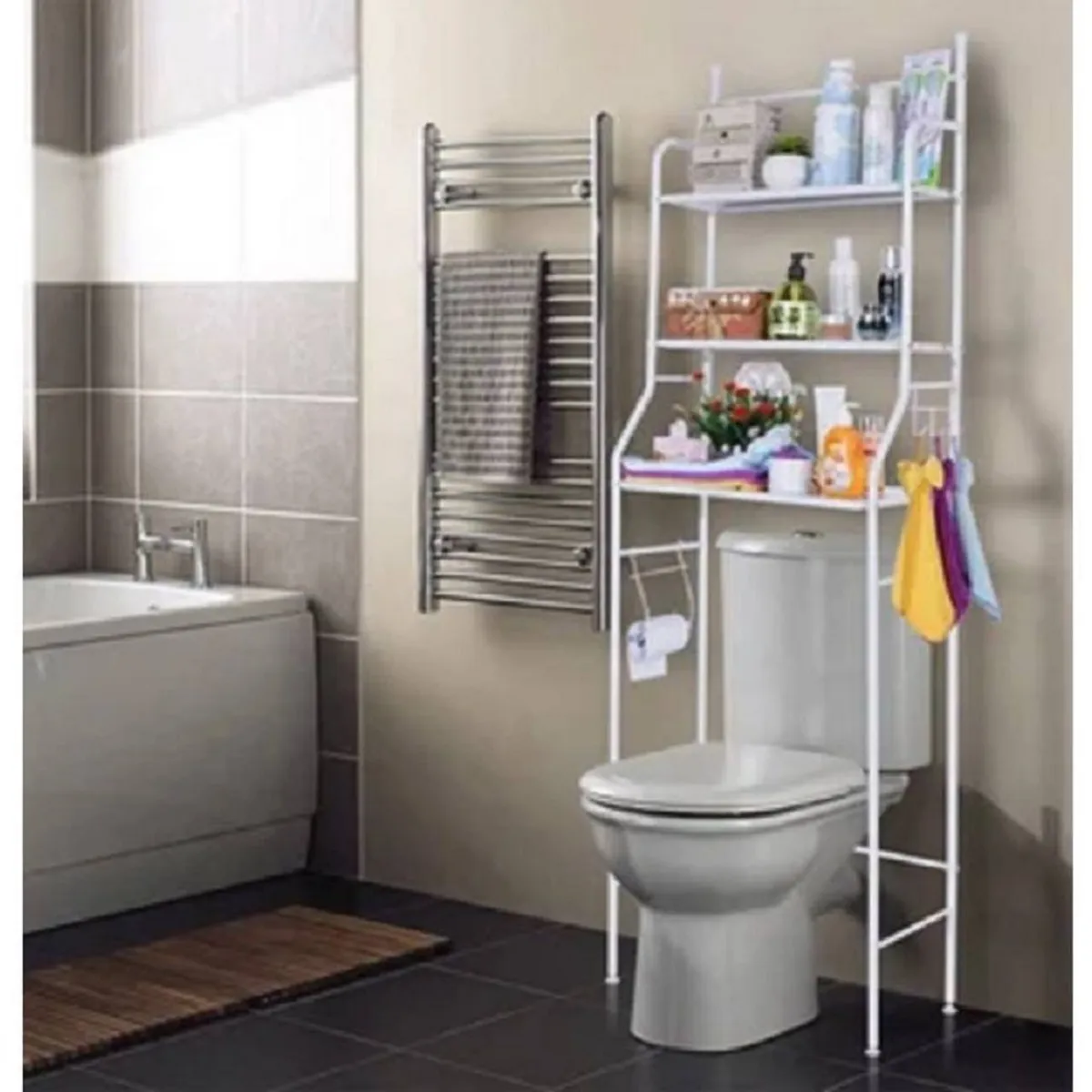GENERICO - Estante de Baño sobre Inodoro, 3 Niveles de Estantes
