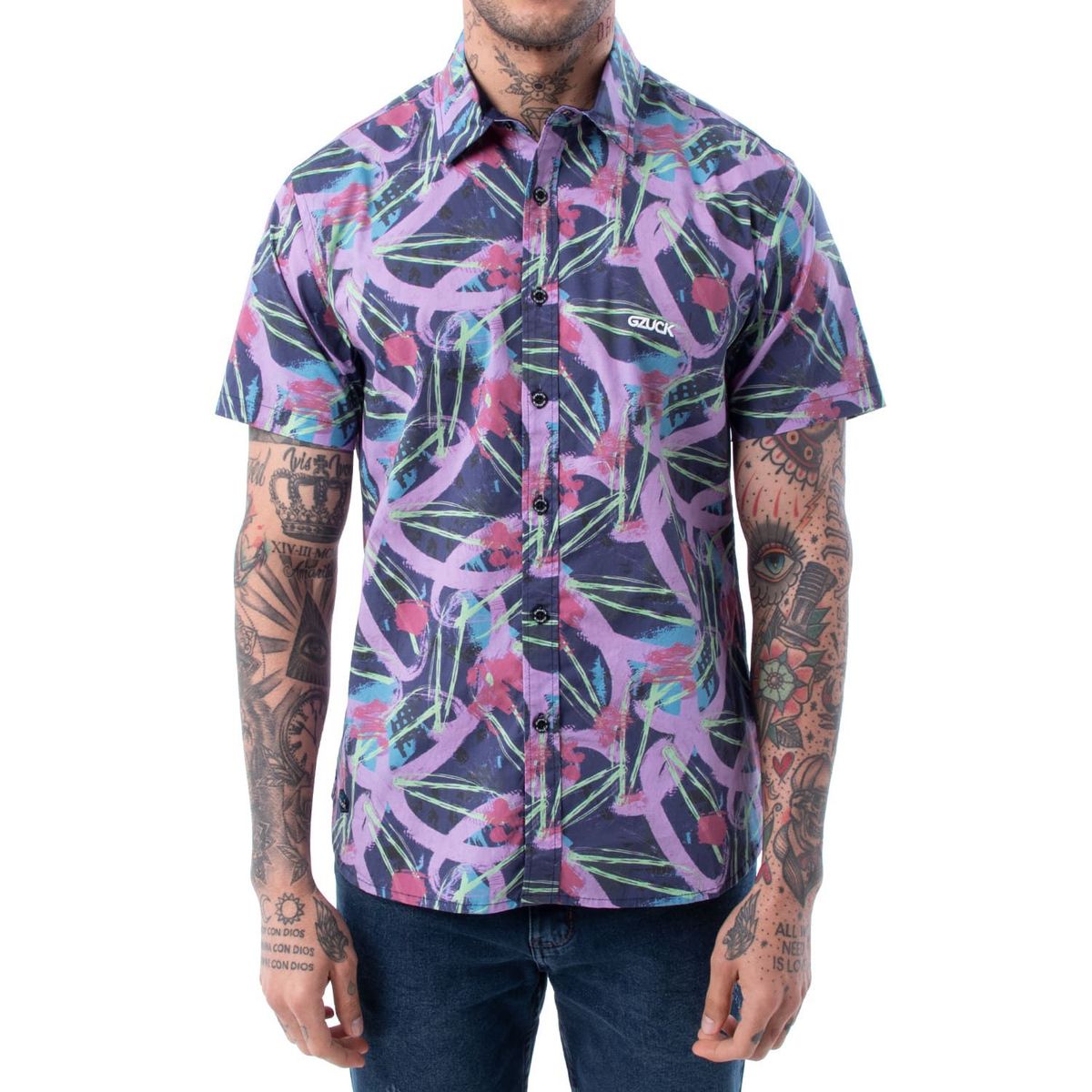GZUCK - Camisa Moda Popelina Hombre Color Expresion.