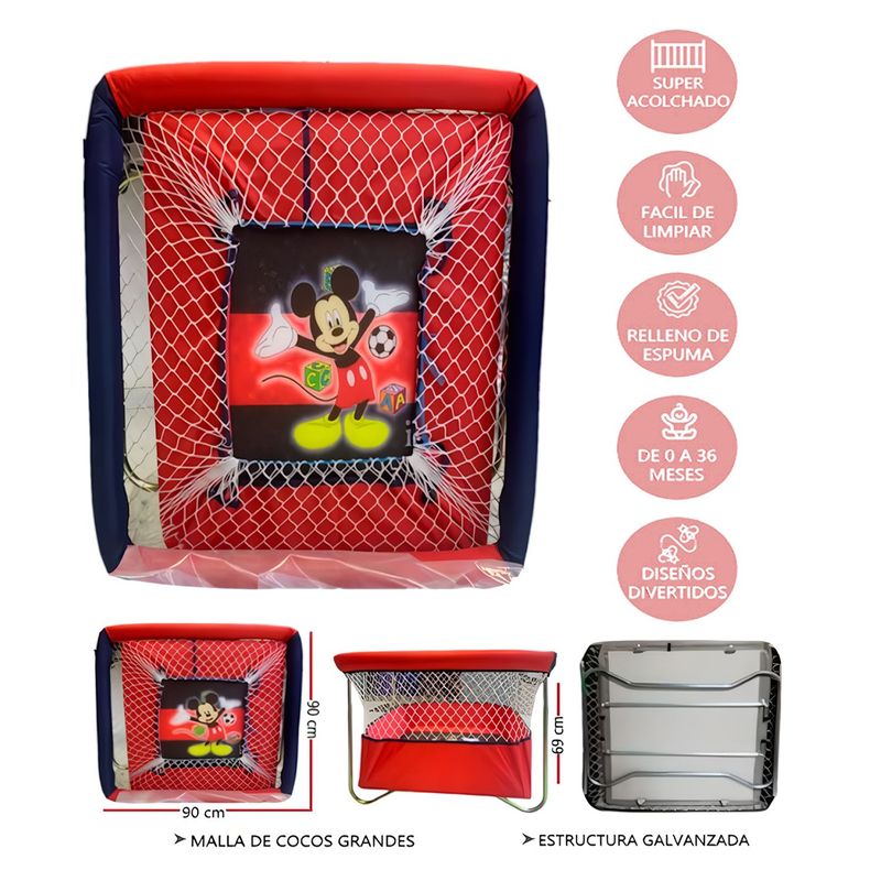 GENERICO - Corral para Bebes Acolchado Cielo Rojo