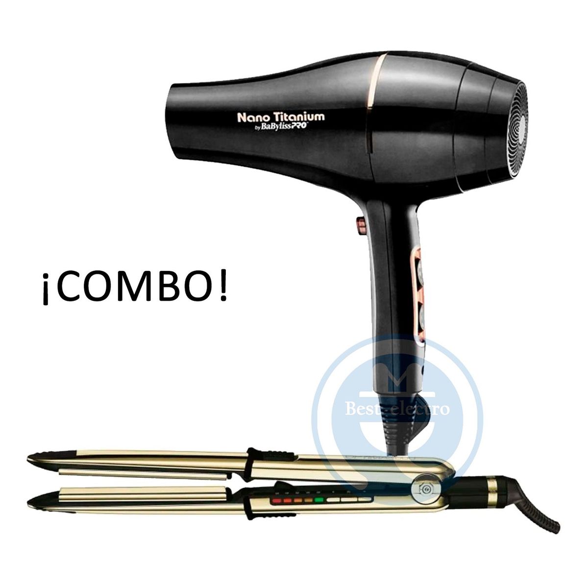 BABYLISS PRO - Combo BabylissPro Alisadora Optima3000 BNTG3000TPE y Secador Rose Gold