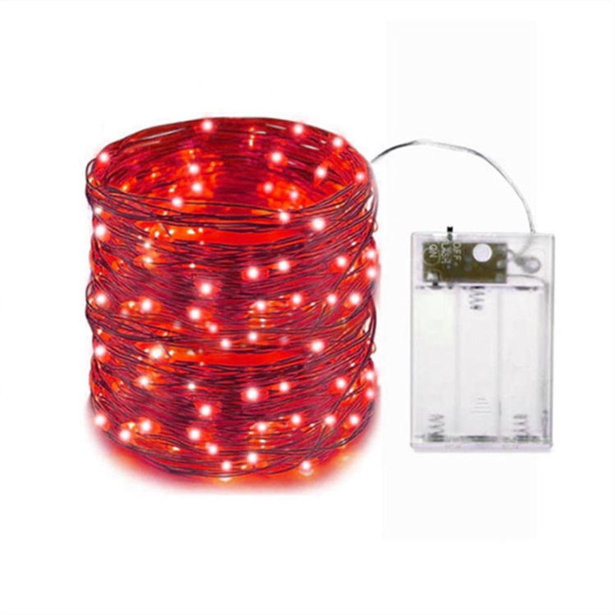 GENERICO - ALAMBRE DE LUCES LED 10 METROS ROJO