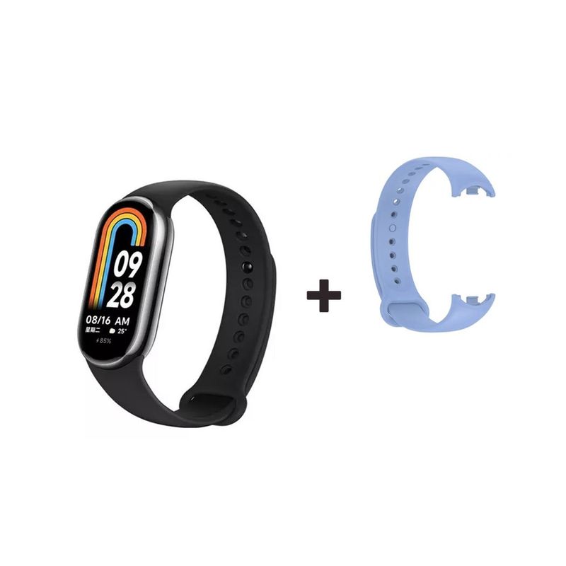 XIAOMI - Xiaomi Smart Band 8 Negro y Correa de Silicona Blue
