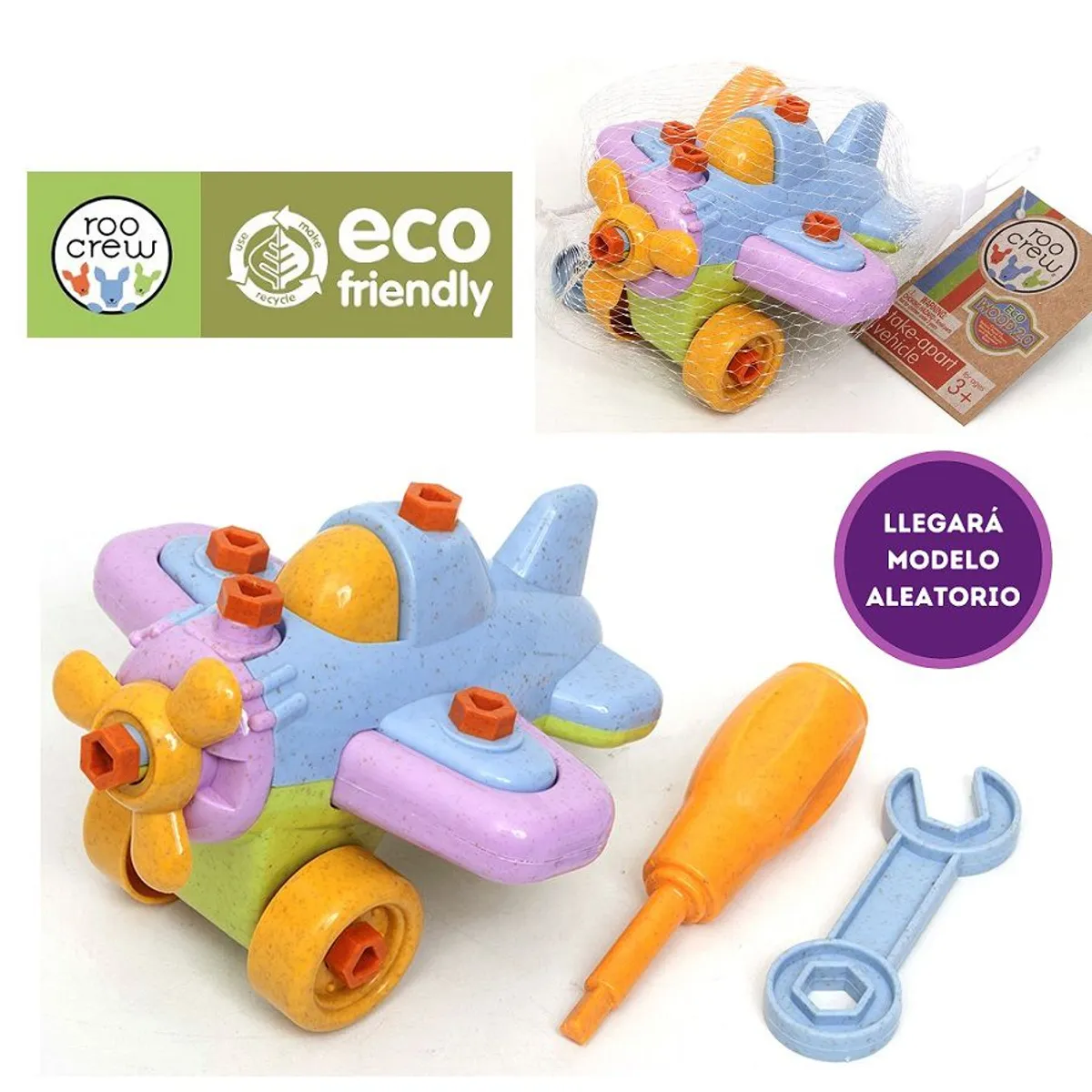 ROO CREW - Juguete Didactico Roo Crew Mini Vehículo Desarmable al Azar