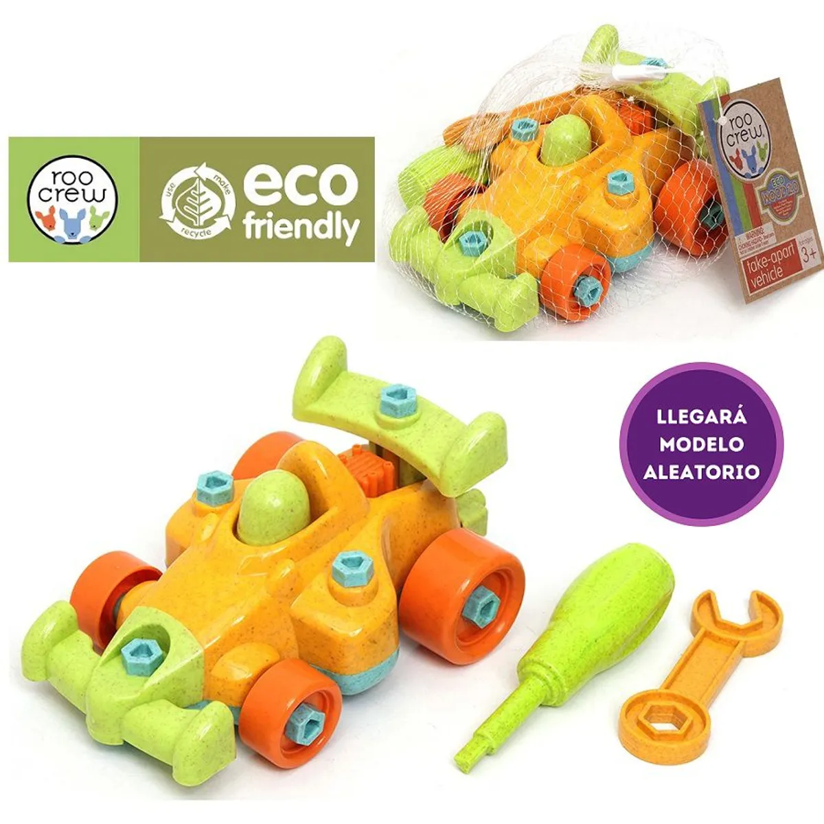 ROO CREW - Juguete Didactico Roo Crew Mini Vehículo Desarmable al Azar