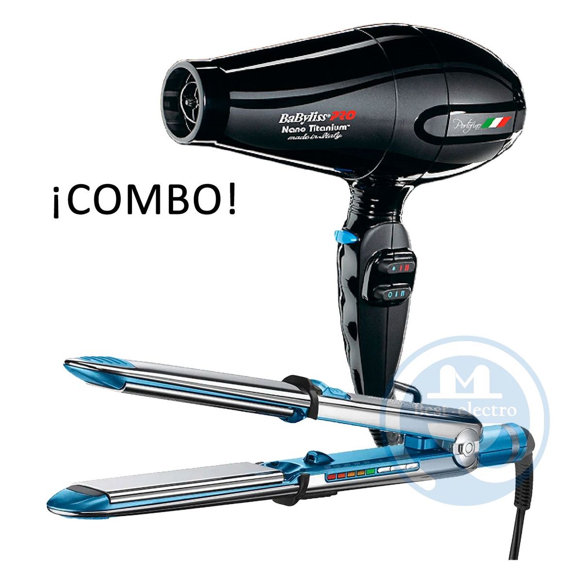 BABYLISS PRO - Combo BabylissPro Alisadora Optima3000 BNT3000TPE y Secador Portofino