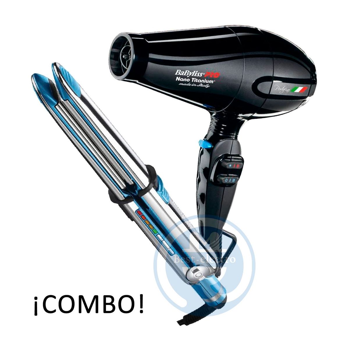 BABYLISS PRO - Combo BabylissPro Alisadora Optima3000 BNT3000TPE y Secador Portofino