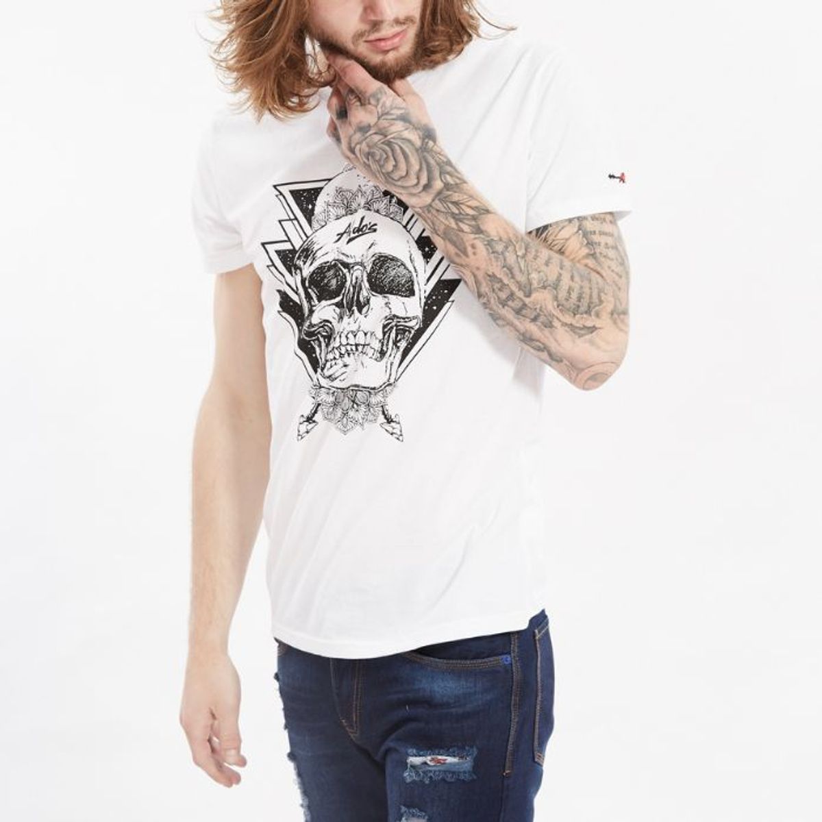 ALDO'S SINCE 1986 - 0104026084-ALDOS-POLO SLIM FIT ESTAMPADO CALAVERA DE EDICIÓN LIMITADA