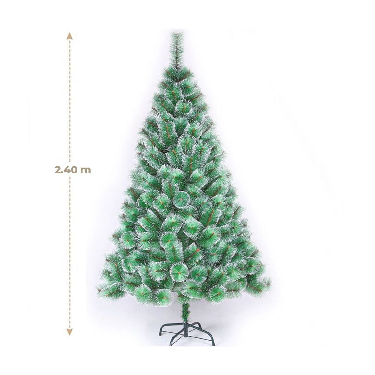 GENERICO - ARBOL DE NAVIDAD PREMIUM VERDE CON PUNTAS NEVADAS 2,40 M.