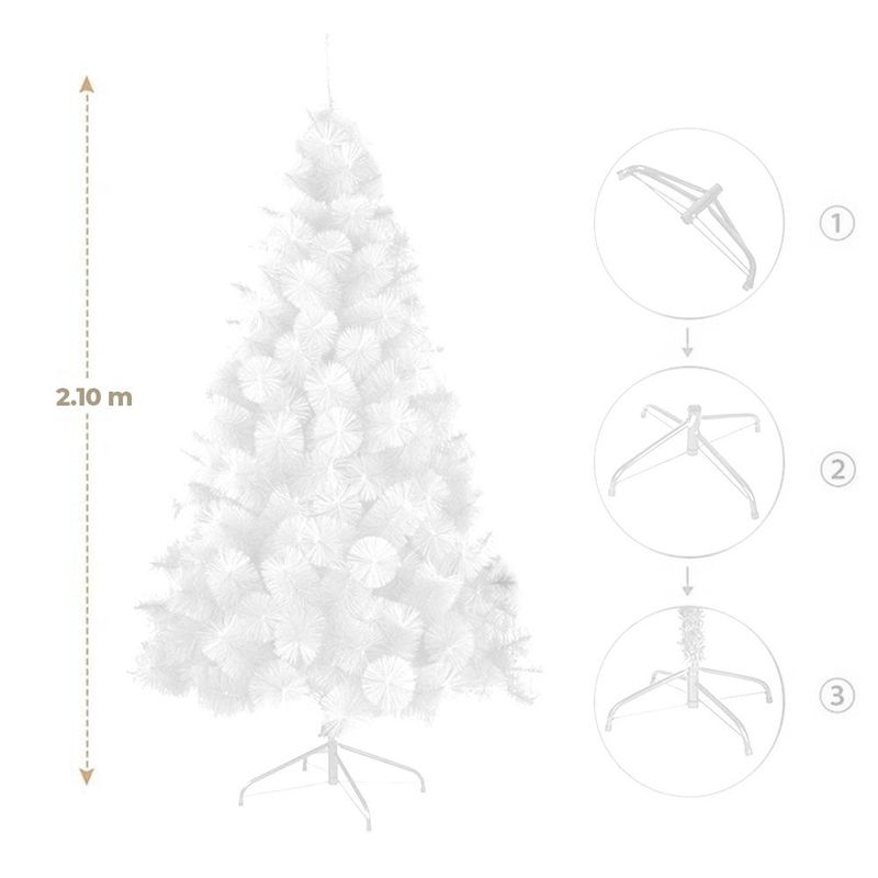 GENERICO - ARBOL DE NAVIDAD PREMIUM BLANCO 2,10 M.