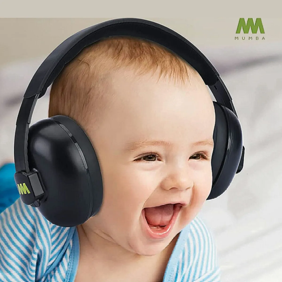 MUMBA - Audífonos Antiruido Orejeras para Bebés 3-24 meses Reducción de Ruido 31dB Negro - MUMBA