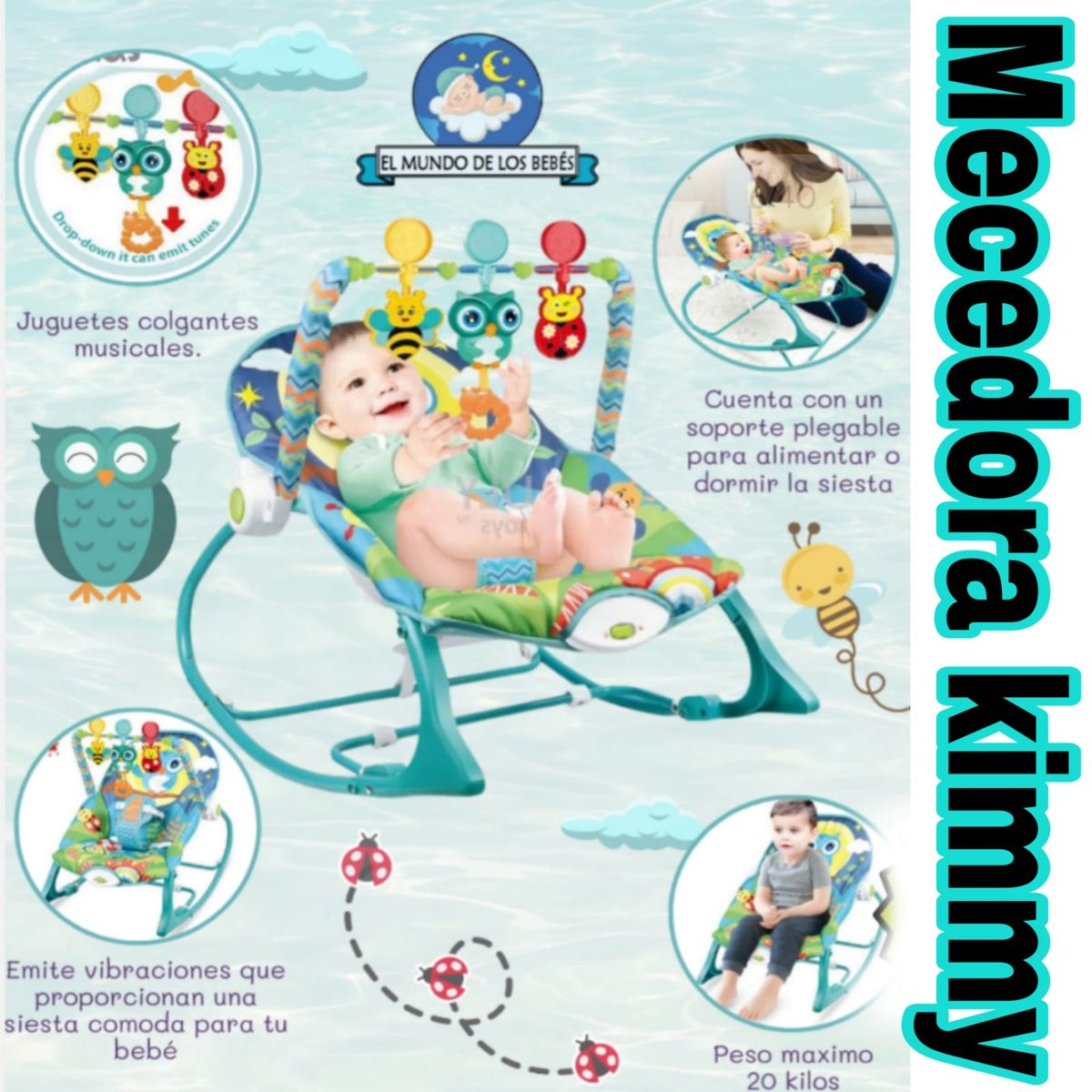 IDEAL - Silla Mecedora para bebés vibradora KIMMY