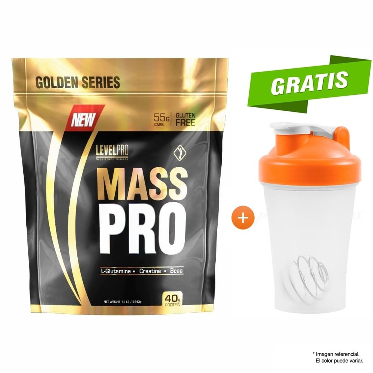 LEVEL PRO - LEVEL PRO MASS PRO 15 LIBRAS VANILLA + SHAKER