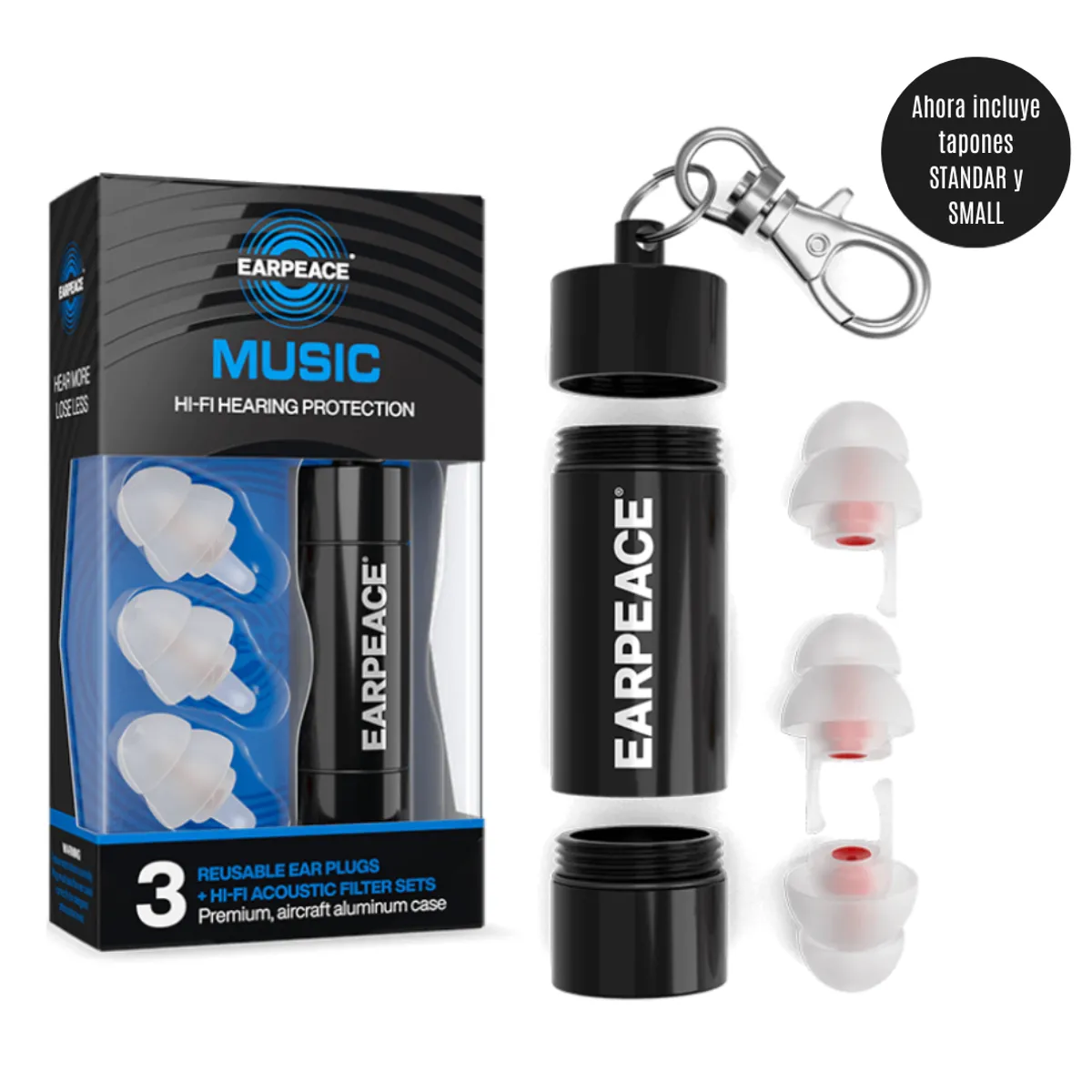 EAR PEACE - Tapones de Oìdo Antiruido con Filtros de Reducción de Ruido 17dB 20dB y 26dB - EARPEACE MUSIC