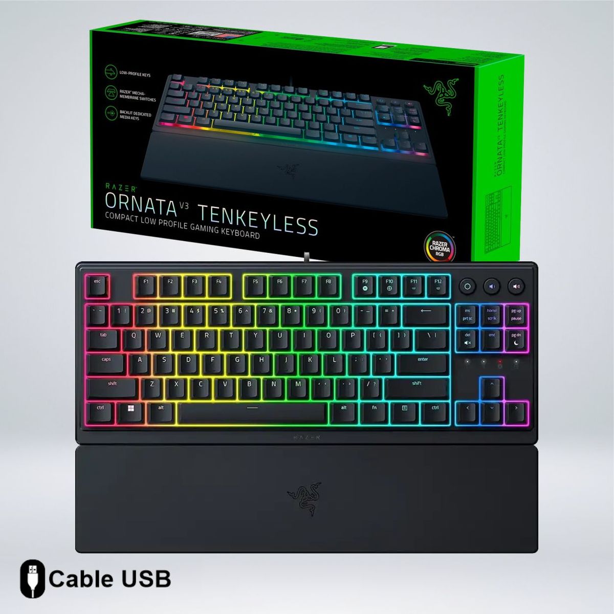 RAZER - TECLADO GAMER RAZER ORNATA V3 TKL LOW PROFILE RGB