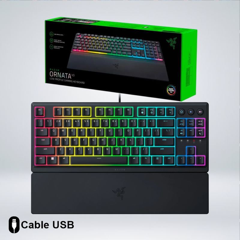 RAZER - TECLADO GAMER RAZER ORNATA V3 TKL LOW PROFILE RGB