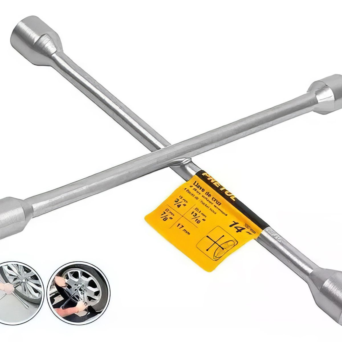 PRETUL - Llave de Rueda Cruz Numero 14 Acero Forjado Pretul