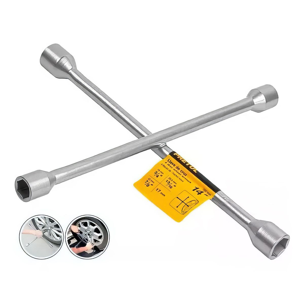 PRETUL - Llave de Rueda Cruz Numero 14 Acero Forjado Pretul