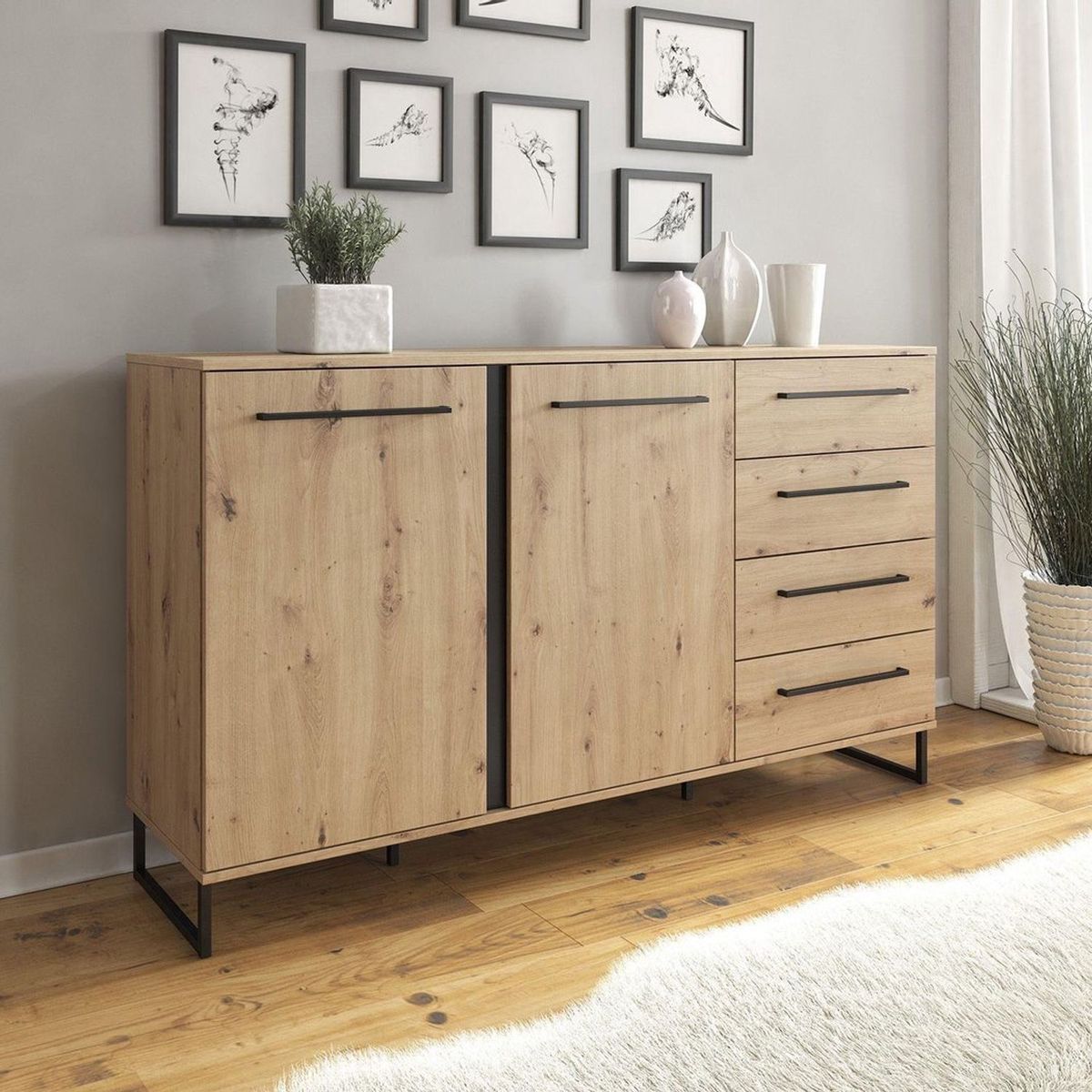 VENTITAS HOME - Aparador Industrial Lydie Ventitas Home Duna y Negro