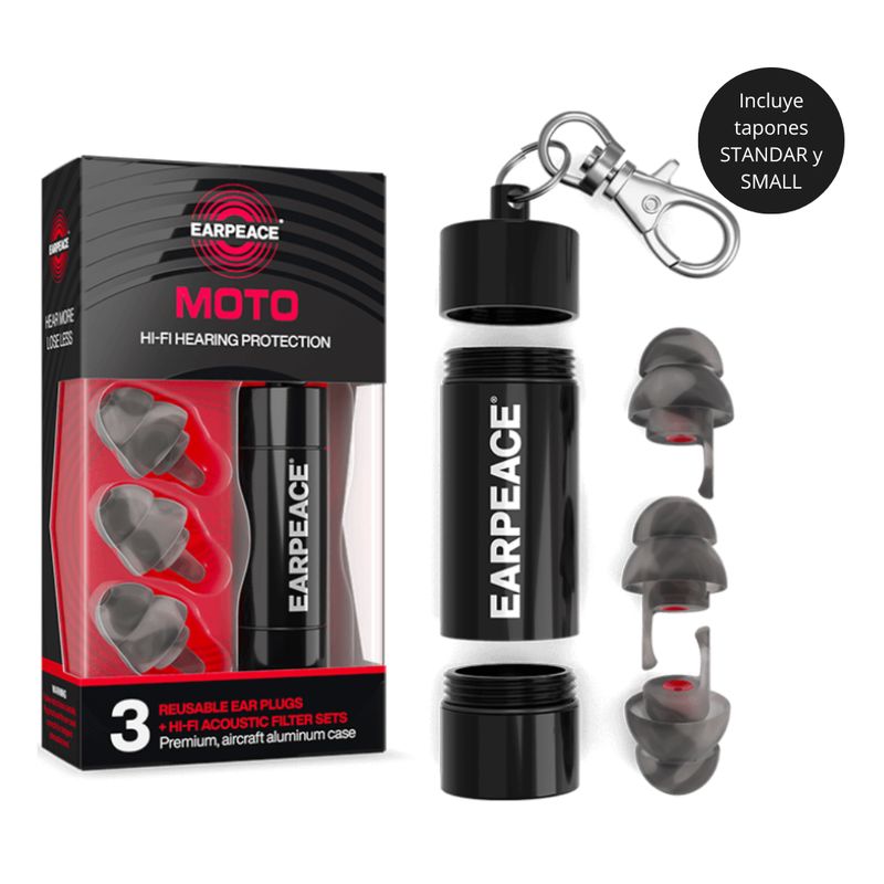 EAR PEACE - Tapones Antiruido con Filtros de reducción de 17dB 20dB y 26dB - EARPEACE MOTO