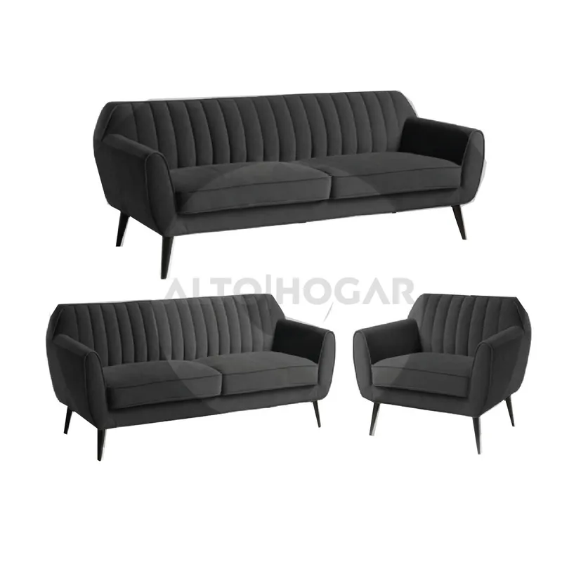 ALTO HOGAR - Juego de Sala 3 2 1 Dehlia Negro