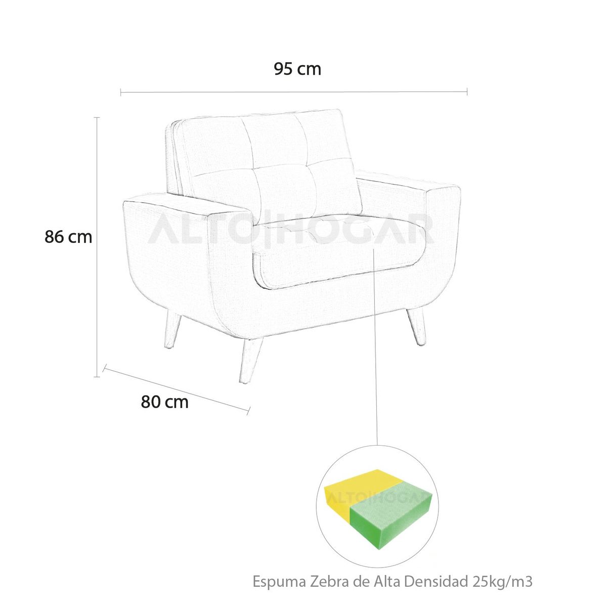 ALTO HOGAR - Juego de Sala 3 2 1 Karime Gris - Tapiz Antifluido
