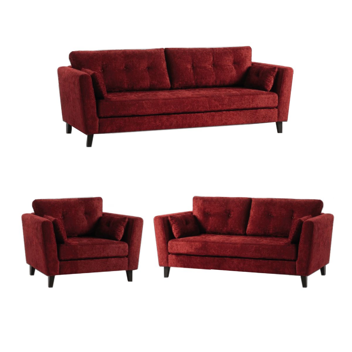 ALTO HOGAR - Juego de Sala 3 2 1 Handry Rojo