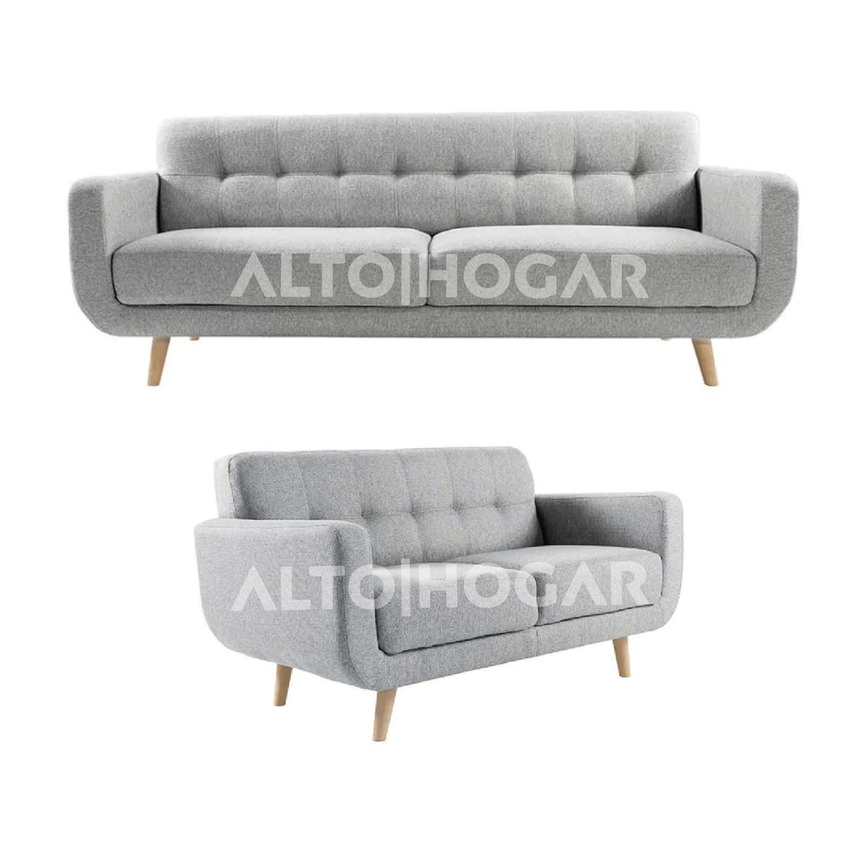 ALTO HOGAR - Juego de Sala 3 2 Lindsey Gris