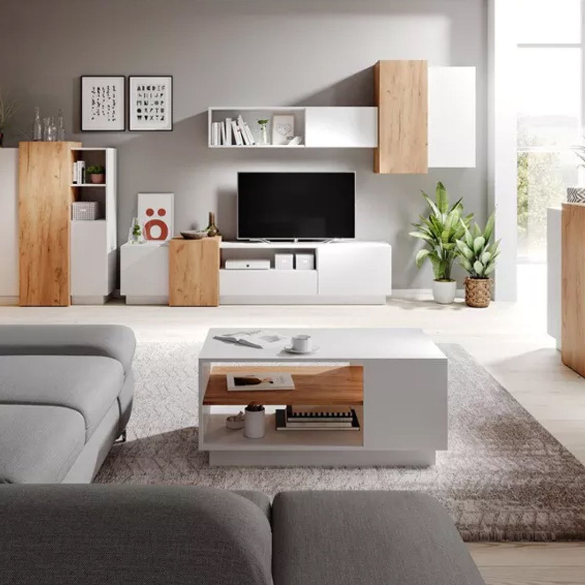 VENTITAS HOME - Mesa de Centro Parxena Ventitas Home Blanco y Haya