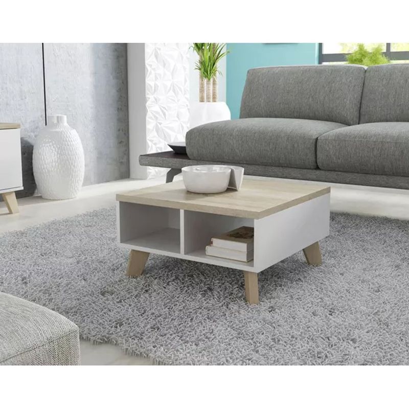 VENTITAS HOME - Mesa de Centro Vintage Gina 60cm Ventitas Home  Niebla y Blanco