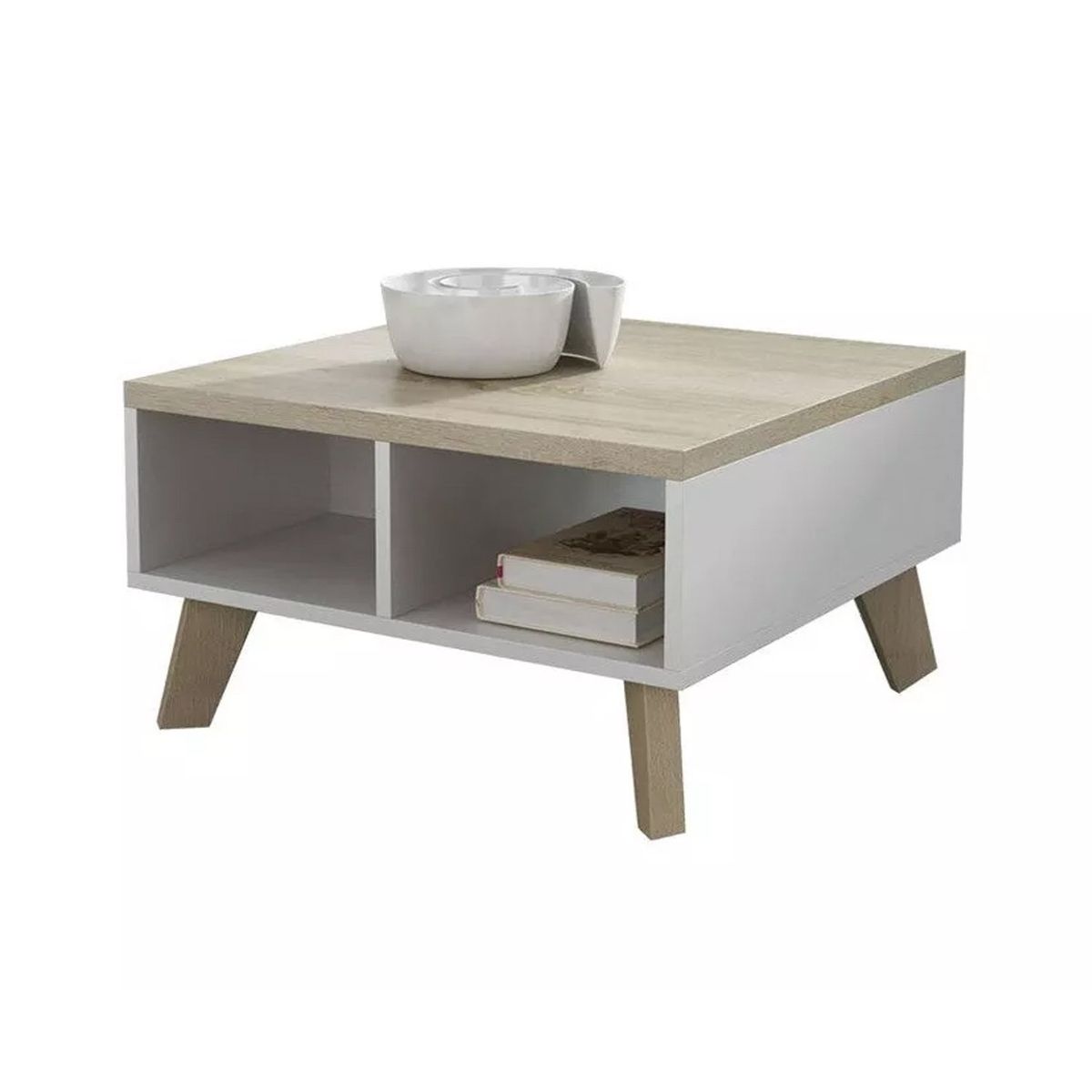 VENTITAS HOME - Mesa de Centro Vintage Gina 60cm Ventitas Home  Niebla y Blanco