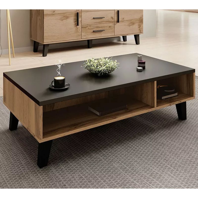 VENTITAS HOME - Mesa de Centro Vintage Gina 110cm Ventitas Home  Negro y Espresso