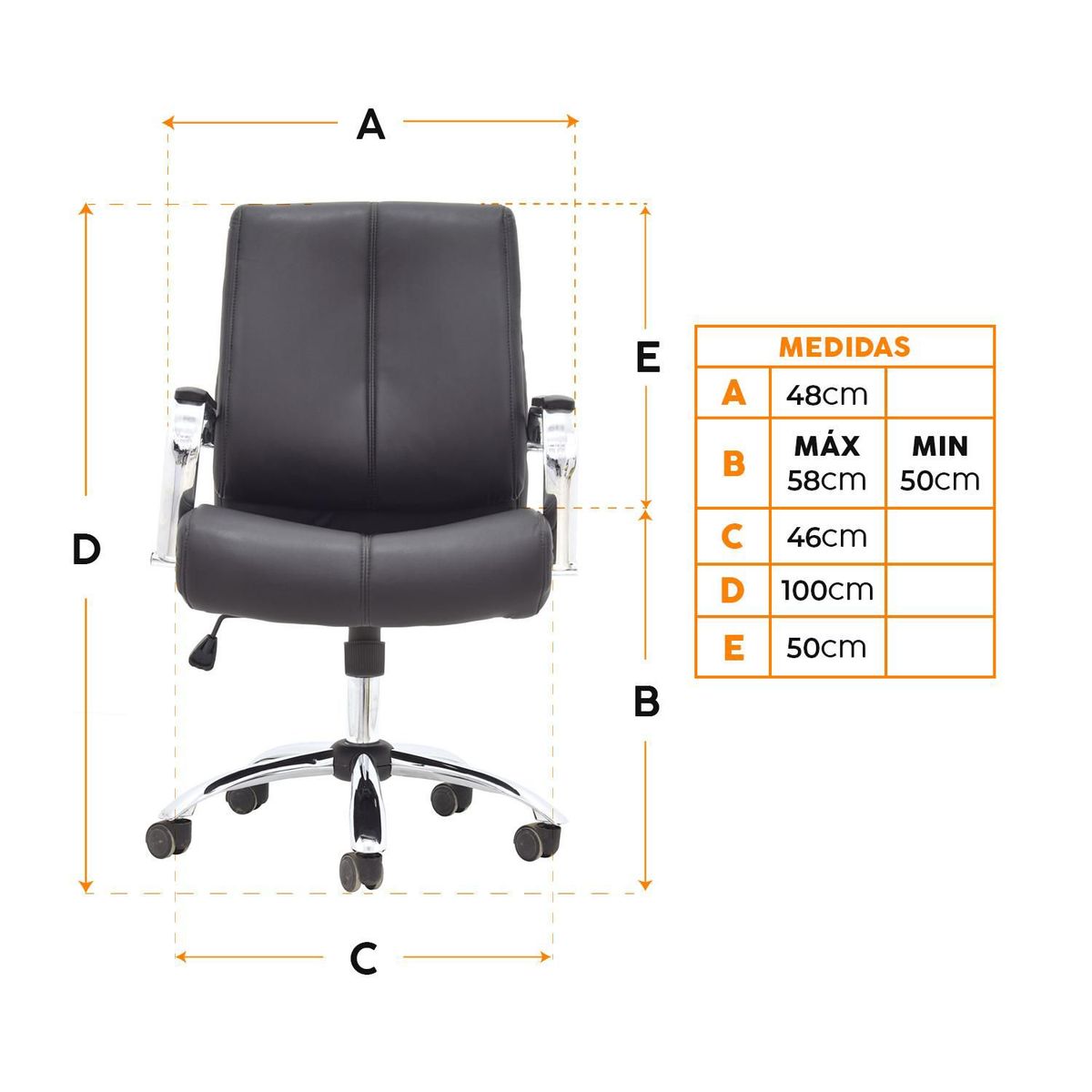 BONNO - Sillon De Escritorio Paris Negro Bonno