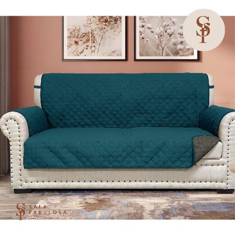 SALA FABULOSA - Protector de mueble impermeable 321 JADE Color reversible PLOMO
