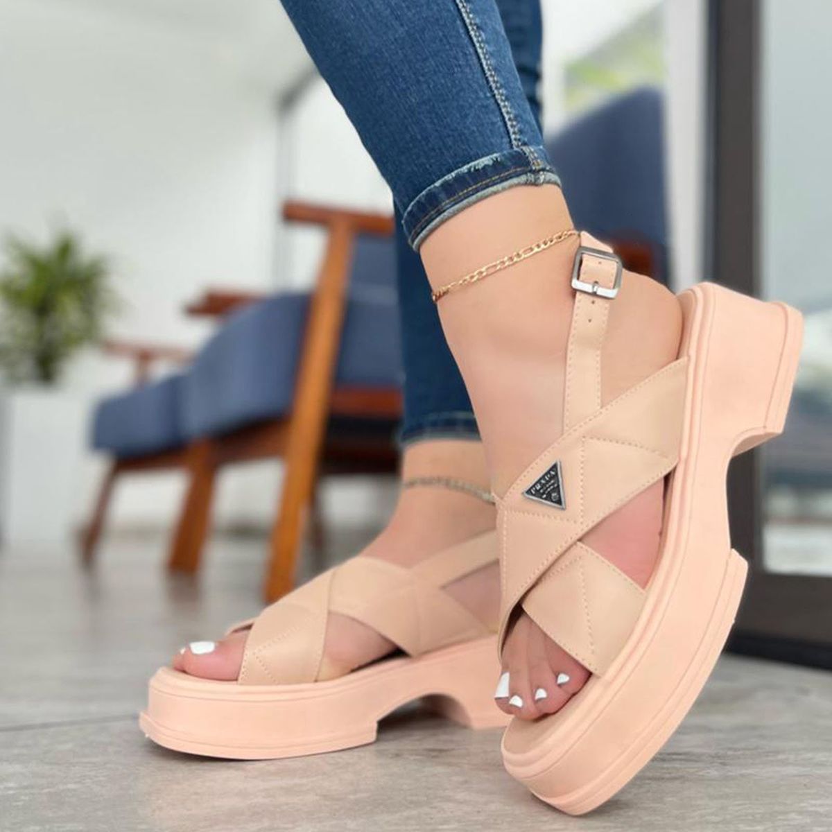 GENERICO - 015L-48 Sandalia Mujer Dalila Albornoz Beige