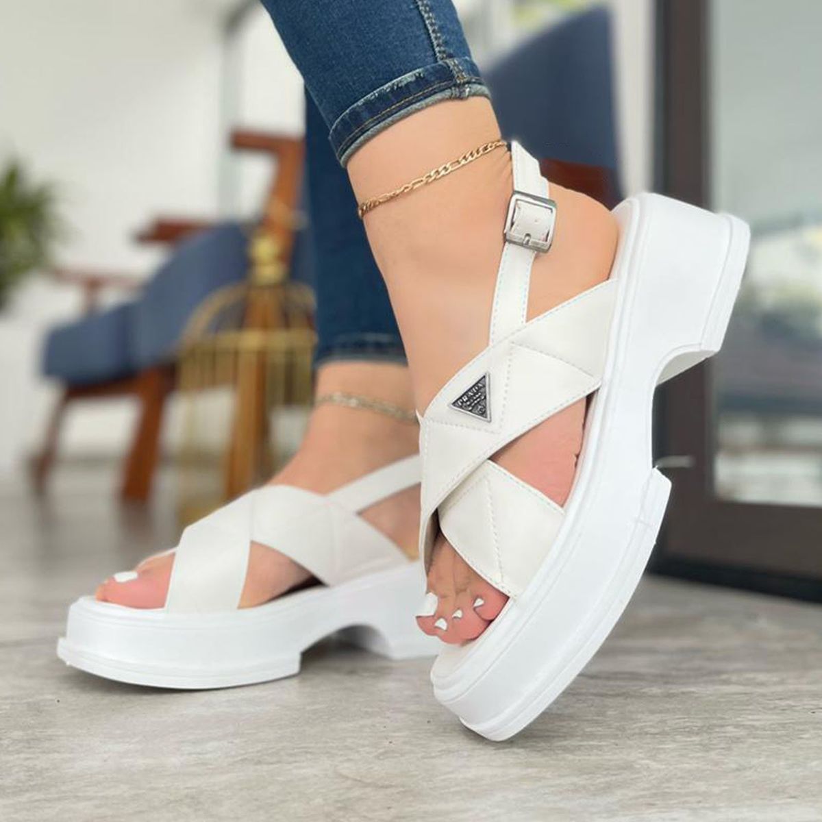 GENERICO - 015L-48 Sandalia Mujer Dalila Albornoz Blanco