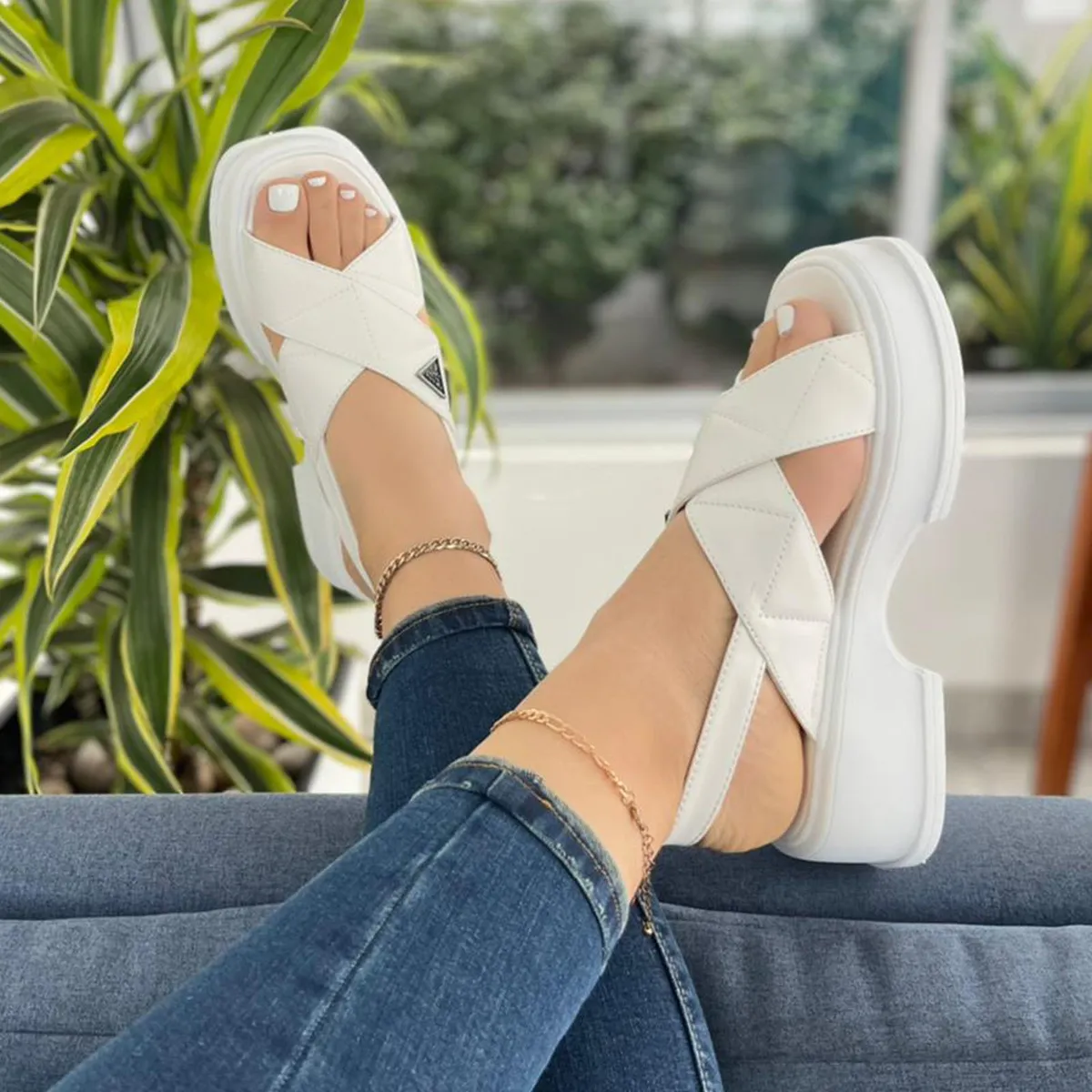 GENERICO - 015L-48 Sandalia Mujer Dalila Albornoz Blanco